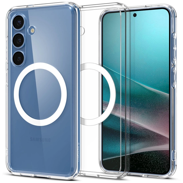 Pouzdro Spigen Ultra Hybrid MagFit pro Samsung Galaxy S25, průhledné