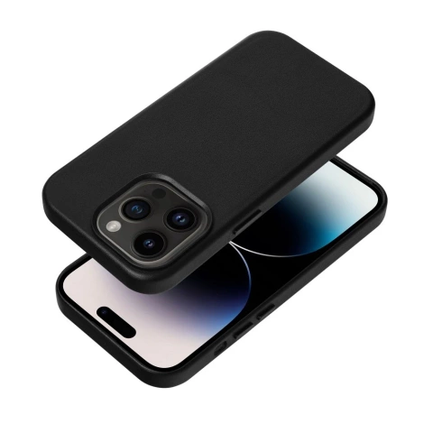 Чохол Leather Mag Cover сумісний з MagSafe для Apple iPhone 15 Plus чорний