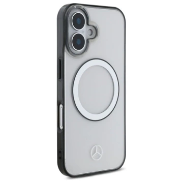 Etui Mercedes для iPhone 16 6.1" MagSafe Transparent Hardcase Printed Logo
