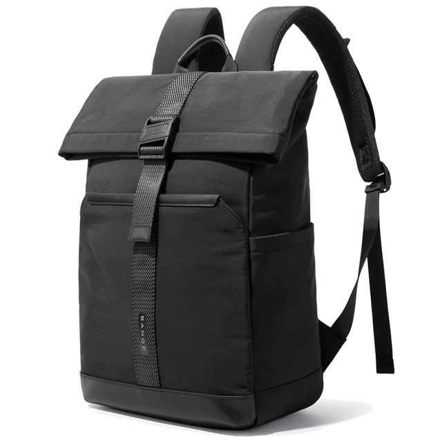 Bange wasserdichter Rucksack für 15,6-Zoll-Laptop, Stadtreisender, 45 x 30 x 16 cm, für Arbeit, Flugzeug, Herren, Damen, mit USB-Anschluss Schwarz