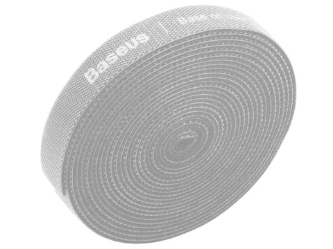 Baseus organizér na suchý zips Circle Velcro Strap 3m Šedá sťahovacia páska