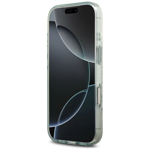 Etui Guess IML Flower & Tonal Circle MagSafe na iPhone 17 Pro Max - Zielone