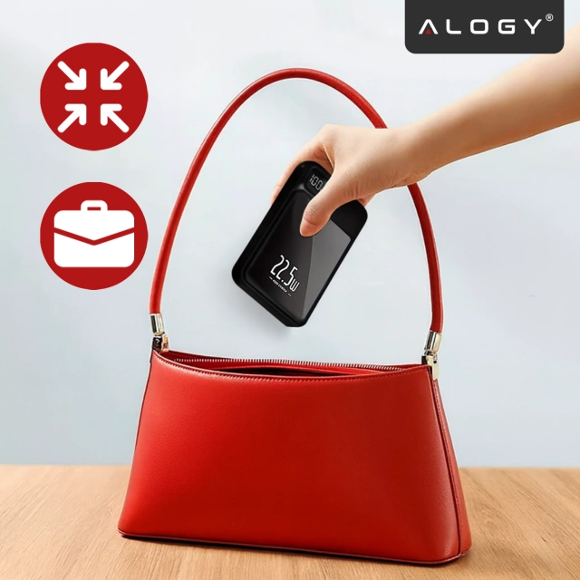 PowerBank Alogy MagCharge 22,5 W PD20W PowerDelivery Schnellladung 10000 mAh kabellos für MagSafe Black