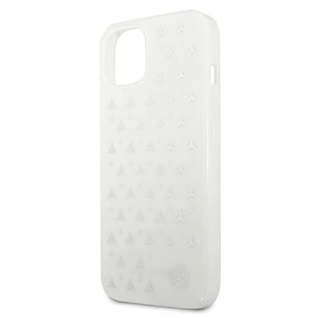 Ochranné puzdro Mercedes MEHCP13MESPWH pre Apple iPhone 13 6,1" bielo/biele pevné puzdro Silver Stars Pattern
