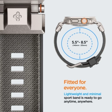 Remienok Spigen DuraPro Armor pre Apple Watch 42-49 mm – sivý