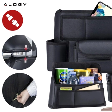 Автомобільний органайзер для автомобіля між сидінням автокрісло Alogy Car тримач для напоїв серветки Чорний