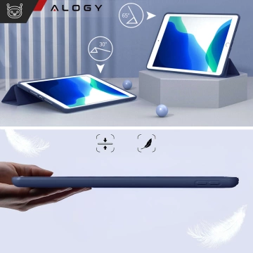 Obal pre Apple iPad 10.2 9 Gen 8/7 2021/2020/2019 Smart Pencil Case Alogy TPU Kryt na tablet námornícka modrá