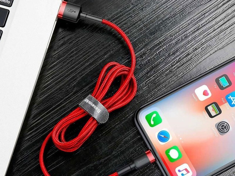 Kabel 3m Baseus Cafule USB Lightning do iPhone iPad iPod 2A Czerwony