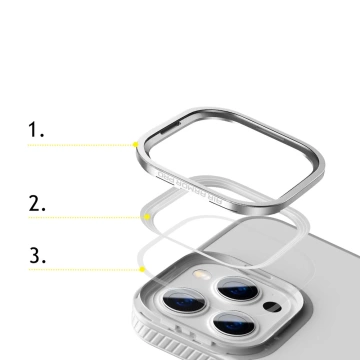 Baseus Crystal Phone Case Armored Case pro iPhone 13 Pro Max s šedým gelovým rámem (ARJT000513)