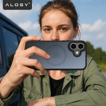 Kryt pre Apple iPhone 16 Pro Max Alogy MagSafe Hybrid Matte Case Matný kryt s ochranou šošovky čierny