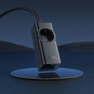 Predlžovací kábel nabíjačky Hoco NS9 2 m 67W 1x230V USB-C 3x USB-A Čierna