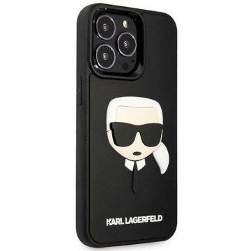 Etui Karl Lagerfeld KLHCP14LKH3DBK na iPhone 14 Pro 6,1" pevné puzdro 3D Rubber Karl`s Head