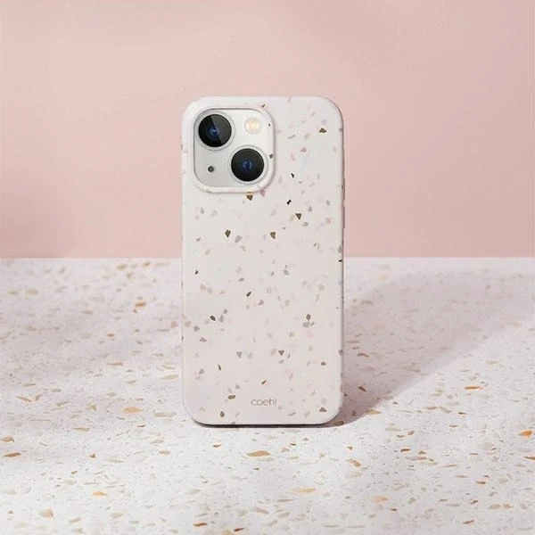 Puzdro na telefón UNIQ Coehl Terrazzo pre Apple iPhone 14 6,1" pieskovec/pieskovec