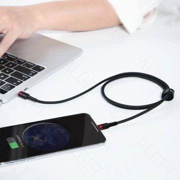 Baseus Cafule USB-C Lightning PD 1m Nylonkabel Schwarz / Rot