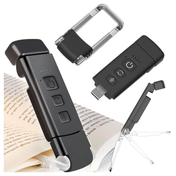 Alogy Clip Lamp LED Reading Lamp Rechargeable Book Clip Lamp Black