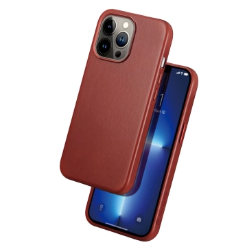 Чохол Dux Ducis Naples для iPhone 13 Pro leather cover (сумісний з MagSafe) червоний