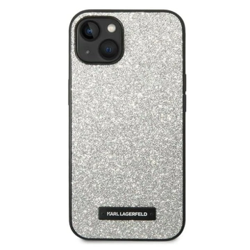 Karl Lagerfeld KLHCP14MG2ELS ochranné pouzdro na telefon pro Apple iPhone 14 Plus 6,7" pevné pouzdro stříbrné/stříbrné Glitter Plaque Logo