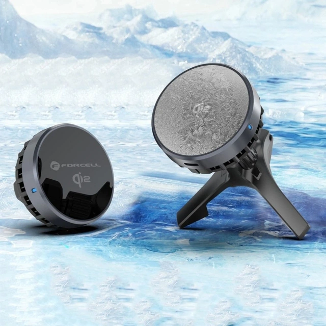 Автомобільний тримач з індуктивним зарядним пристроєм Forcell Cool Mag Qi2 MagSafe 15W