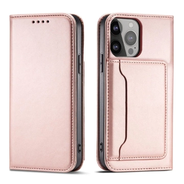 Magnet Card Case case for iPhone 13 Pro cover card wallet stand pink