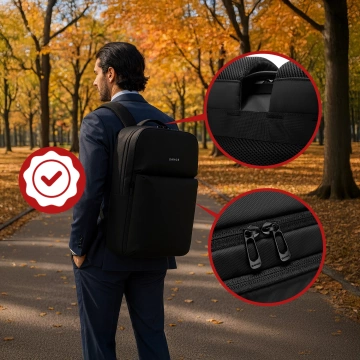Bange Waterproof Backpack for Laptop 15.6" City Travel 45x30x16 cm for Work Airplane Men's Women's with USB Port Black