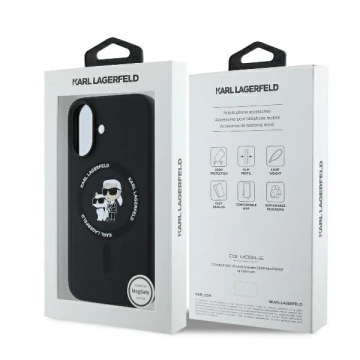 Puzdro Karl Lagerfeld pre iPhone 16 Plus 6,7" Black MagSafe Hardcase Silicone Karl