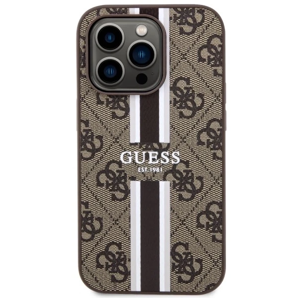 Etui Guess GUHMP14LP4RPSW na iPhone 14 Pro 6,1" pevné puzdro 4G Printed Stripes MagSafe