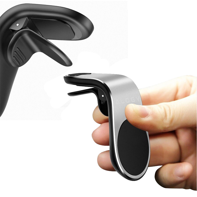 Magnetický držák do auta do auta Alogy na mřížku, stříbrný