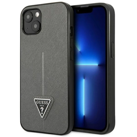 Pevné puzdro Etui Guess GUHCP13MPSATLG na iPhone 13 6,1" SaffianoTriangle Logo