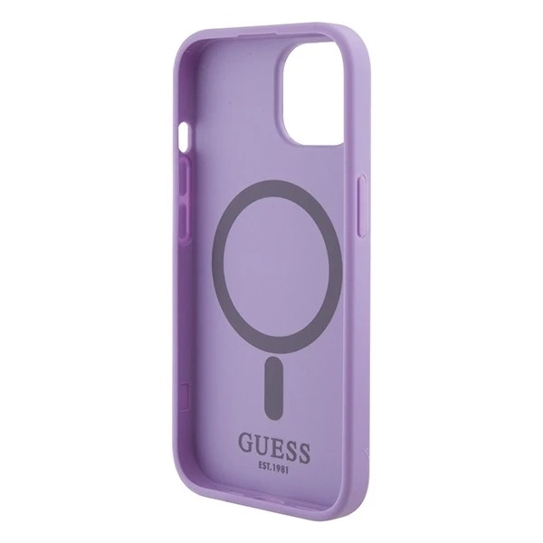 Чохол Etui Guess GUHMP15SPSAHMCU для iPhone 15 6.1" fioletowy/фіолетовий Saffiano MagSafe