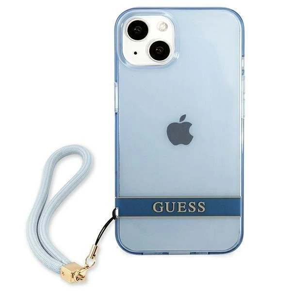 "Etui Guess GUHCP13SHTSGSB für Apple iPhone 13 Mini 5,4\" niebieski/blaues Hardcase Translucent Stap"