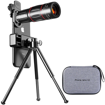 Phone Lens Telescope Spotting Scope Alogy Tripod Monocular 28x Zoom Tripod Phone Holder Black