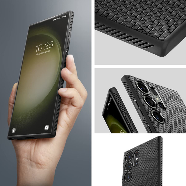 Etui na telefon Spigen Liquid Air do Samsung Galaxy S23 Ultra Matte Black