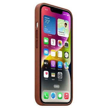 Kožené puzdro Apple MPPD3ZM/A pre iPhone 14 Plus 6,7" umbra/umber MagSafe