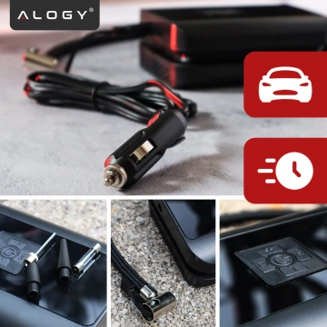 Electric Bicycle Pump for Bicycle Cordless Car Air Compressor Portable with Flashlight 150 PSI Alogy Black