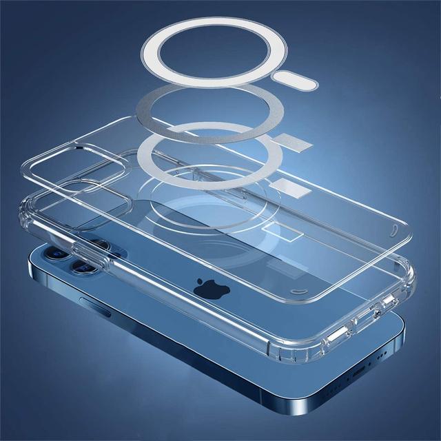 MagSafe Ultra Slim Alogy Case for iPhone 12/ Pro Qi Chargers Clear Glass