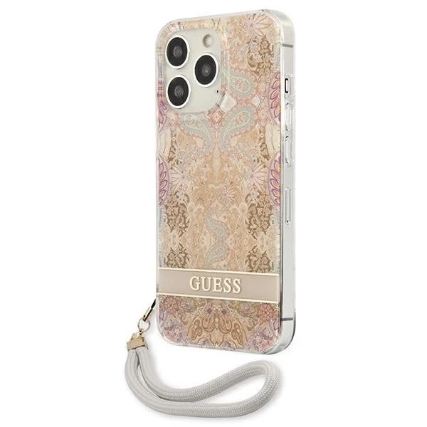 Guess GUHCP13LHFLSD iPhone 13 Pro / 13 6,1" złoty/золотий твердий чохол Flower Strap
