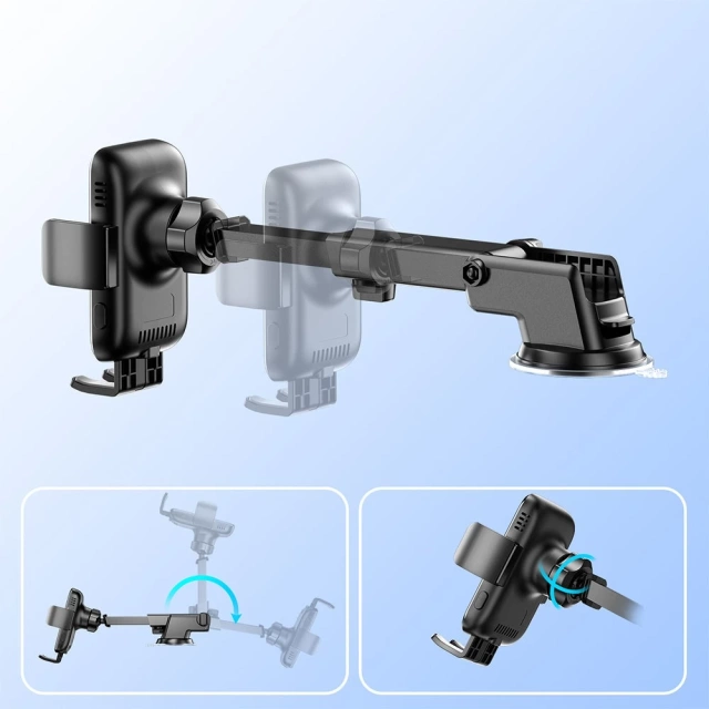 Joyroom držiak do auta s bezdrôtovou nabíjačkou 15W na palubnú dosku v kokpite čierny (JR-ZS245)