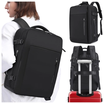 Водонепроникний рюкзак Bange для ноутбука 15.6", city traveler, 45х30х16 см, для роботи, літака, чоловічий, жіночий, з USB портом Чорний