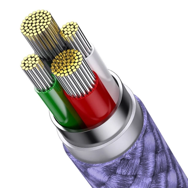 Кабель USB 3w1 Baseus StarSpeed, USB-C micro USB Lightning, 3,5A, 1.2m (фіолетовий)