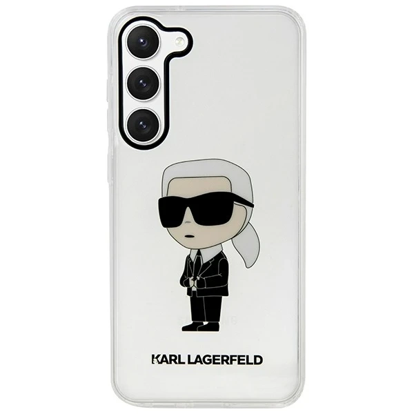 Ochranné puzdro na telefón Karl Lagerfeld KLHCS23MHNIKTCT pre Samsung Galaxy S23 Plus S916 priehľadné pevné puzdro Ikonik Karl Lagerfeld