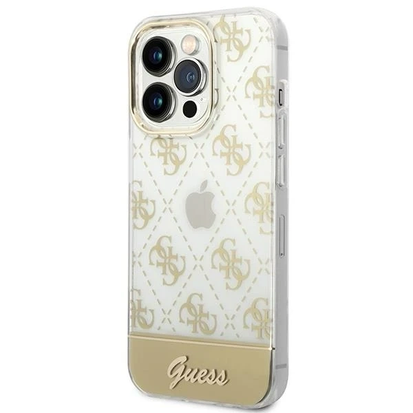 Etui Guess GUHCP14LHG4MHG do Apple iPhone 14 Pro 6,1" złoty/gold hardcase 4G Pattern Script