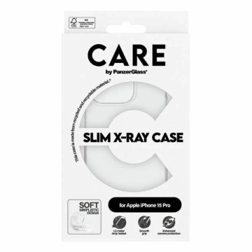Průhledný tenký kryt CARE od PanzerGlass X-Ray pro iPhone 15 Pro 6,1"