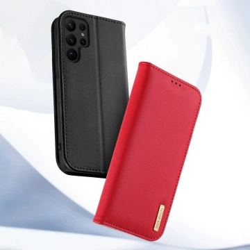 Ochranné puzdro Dux Ducis Hivo pre Samsung Galaxy S23 flip cover stojan na peňaženku RFID blocking hnedé