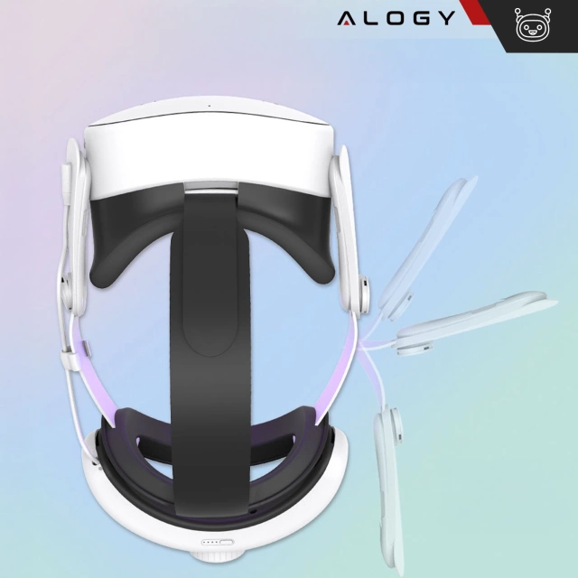 Регульований змінний ремінець Alogy з акумулятором 12000 мАг для Meta Quest 3 Elite Color RGB