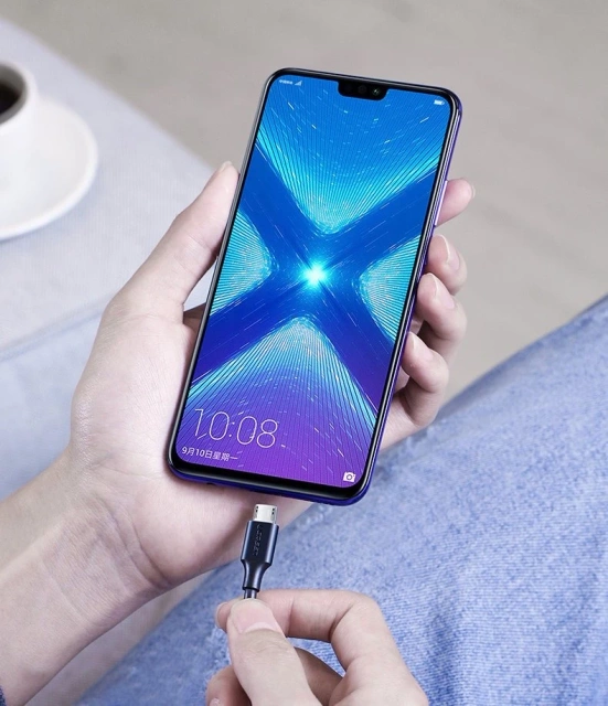 Uzelený kábel USB – micro USB 2.4 A 480 Mb/s 1,5 m čierny (US289 60137)