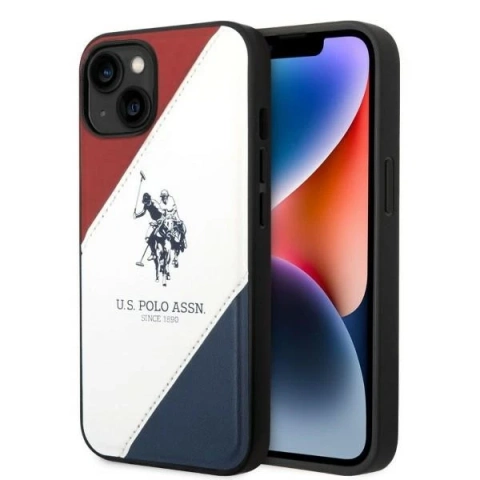 Etui na telefon US Polo Tricolor Embossed iPhone 14 Plus 6,7" biały/white
