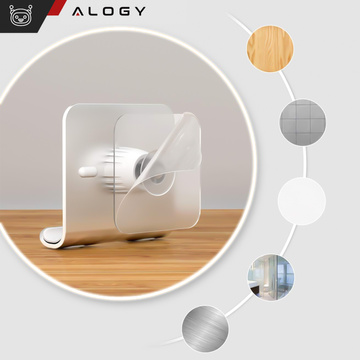 2x Nástěnný držák na telefon tablet 4-12" závěsný háček hliníkový háček na nástěnné zrcadlo Alogy Silver