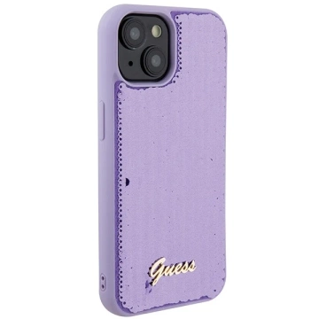 Etui Guess GUHCP15SPSFDGSU für iPhone 15 6,1" fioletowy/lila Hardcase Pailletten Script Metal