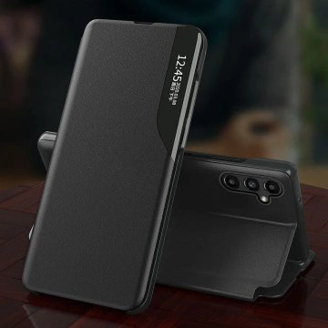Eco Leather View Case for Samsung Galaxy S23 with flip stand black