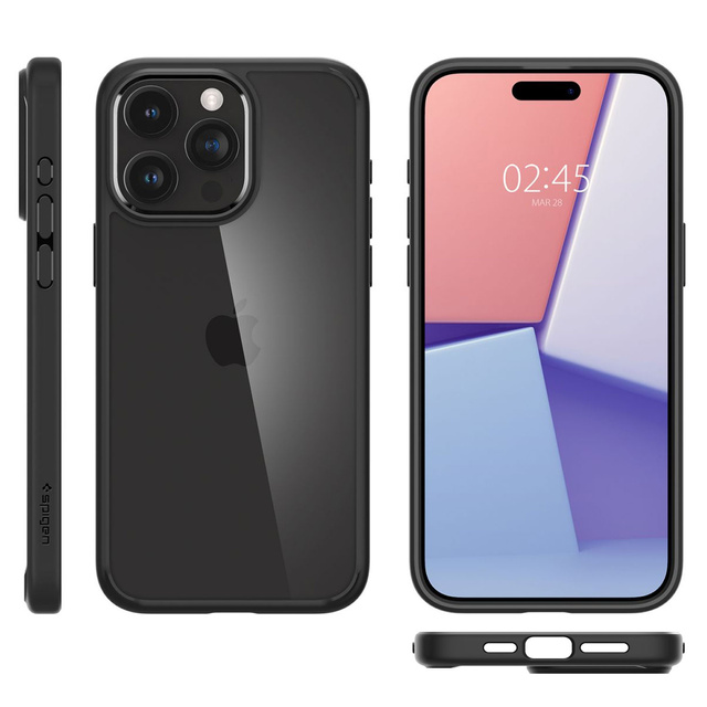 Pouzdro pro iPhone 15 Pro Max Spigen Ultra Hybrid Case, zadní kryt Matte Black